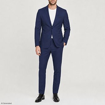 Men's 2 pc Suit Loose Fit Casual Linen Blend Beach Party Blazer Pants Set