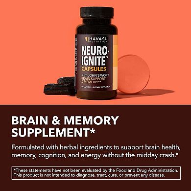 Havasu Nutrition NeuroIgnite Brain Support — Bacopa & Ginkgo — 2 Month.