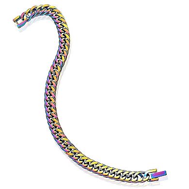 Crucible Men's 8mm Width Cuban Curb Chain Bracelet