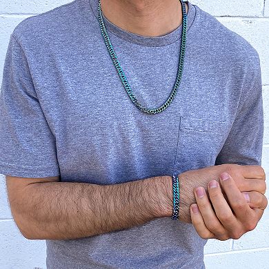 Crucible Men's 8mm Width Cuban Curb Chain Bracelet