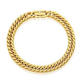 Crucible Men's 8mm Width Cuban Curb Chain Bracelet