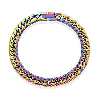 Crucible Men's 8mm Width Cuban Curb Chain Bracelet