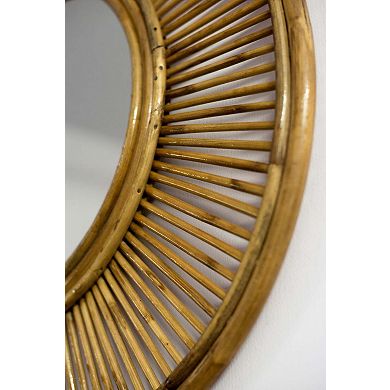 Wall Mirror Round Rattan Frame