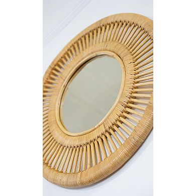 Wall Mirror Round Rattan Frame