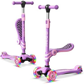 3 Wheel Scooter with Seat for Kids, Light-Up Wheels, Adjustable Handlebar, Ages 2+