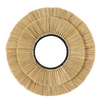 Wall Mirror Round Grass Woven Frame