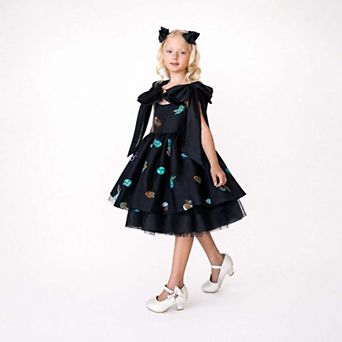 Ocean Magic Black Sequin Tulle Birthday Dress for Girls