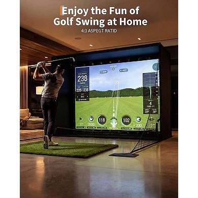 Complete 10x8ft Golf Simulator Enclosure with 4K Dual-Layer Impact Screen & Full Blackout Cage