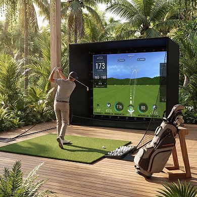 Complete 10x8ft Golf Simulator Enclosure with 4K Dual-Layer Impact Screen & Full Blackout Cage