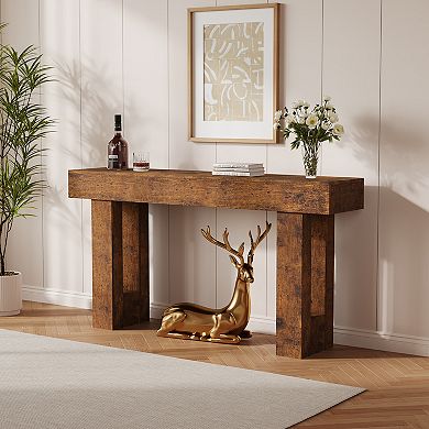 Farmhouse Console Table,Wood Entryway Table,Long Sofa Table Behind Couch,Rectangular Accent Table