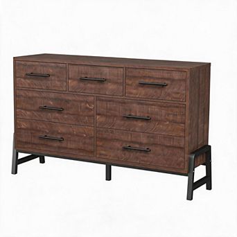 7 Drawer Dresser For Bedroom, Wooden Chests Of Drawers,Wide Dresser,Wood Dresser TV Stand