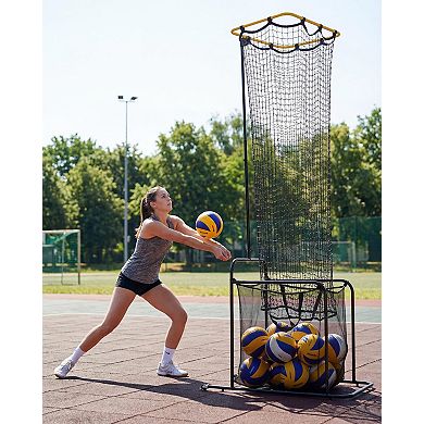 Portable Volleyball Setter Training Net with Adjustable Height and Angle for Indoor Outdoor Practice