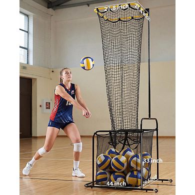 Portable Volleyball Setter Training Net with Adjustable Height and Angle for Indoor Outdoor Practice
