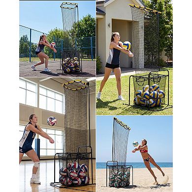 Portable Volleyball Setter Training Net with Adjustable Height and Angle for Indoor Outdoor Practice