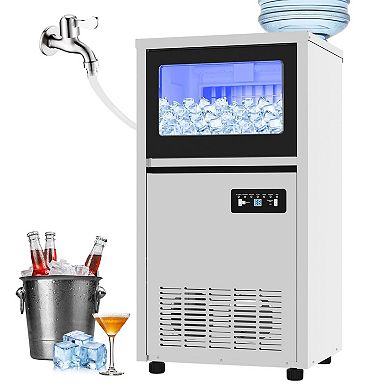 Ice Maker Machine,Dual Water Inlet Mode,Built-in/Freestanding/Under Counter Ice Maker,Self-Cleaning