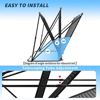 2-in-1 Baseball Pitching and Rebounder Net with Adjustable Angle Strike Zone for Hitting Practice