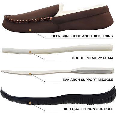 Hard Sole Moccasin Slippers Men