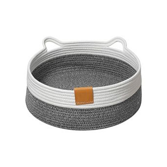1 pc Woven Cat Bed, Diameter Foldable Basket Nest, Breathable Pet Lounge Bed