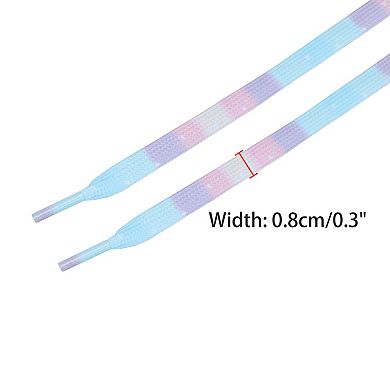 2 Pair Flat Colorful Shoelaces Tie Dye Shoe Laces for Sneakers Boots 62.99"