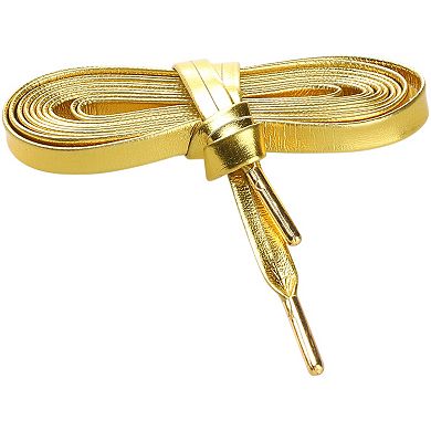 1 Pair Unisex PU Leather Flat Shoe Laces for Sneakers Boots 35.4"