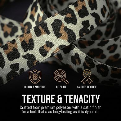 2 Pairs Leopard Print Ribbon Shoelaces Soft Flat Satin for Women 39.37"