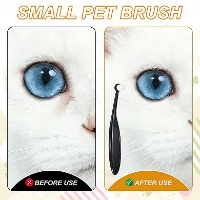 2Pcs Pet Eye Brush, Tapered Fiber Bristles Tear Stain Remover with Ergonomic Plastic Handle
