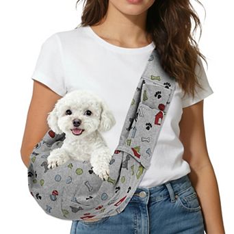 1 pc Adjustable Dog Sling Carrier, Cross-Body Shoulder Bag with Pocket for Small Dogs & Cats
