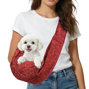 1 pc Adjustable Dog Sling Carrier, Cross-Body Shoulder Bag with Pocket for Small Dogs & Cats