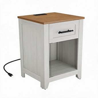 Color-Blocking End Table for Bedroom Living Room,Weight Capacity 110lbs