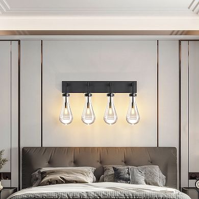 ZLAIQB 27.55" 4-Light Modern Glass Bathroom Wall Sconce