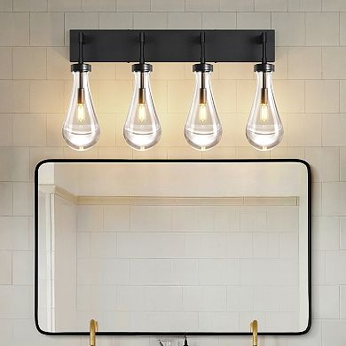 ZLAIQB 27.55" 4-Light Modern Glass Bathroom Wall Sconce