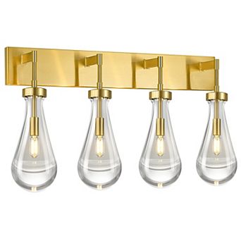 ZLAIQB 27.55" 4-Light Modern Glass Bathroom Wall Sconce