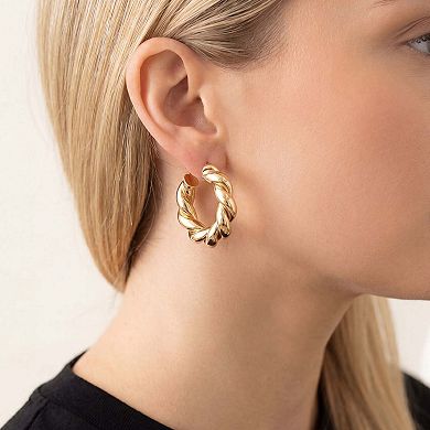 Chunky Twist Hoop Earrings