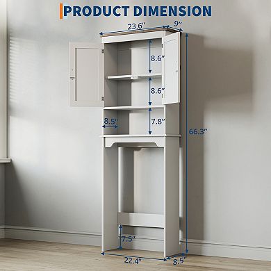 66'' Tall Bathroom Organizer with Double Doors