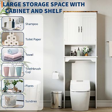 66'' Tall Bathroom Organizer with Double Doors