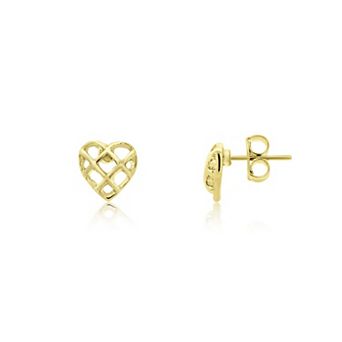 Cage Heart Stud Earrings