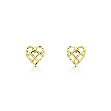Cage Heart Stud Earrings