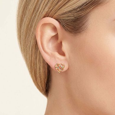 Cage Heart Stud Earrings