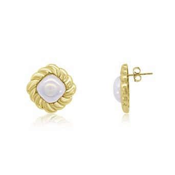 Jumbo Pearl Twist Stud Earrings
