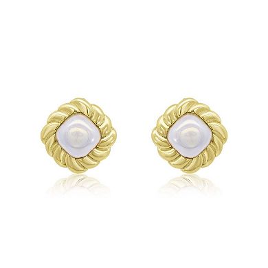 Jumbo Pearl Twist Stud Earrings