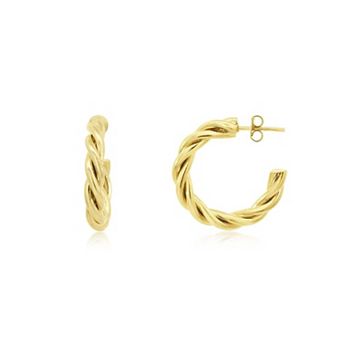 Thin Twist Hoop Earrings