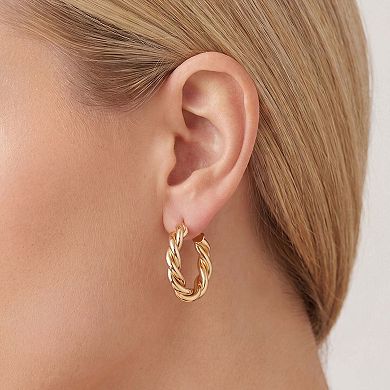 Thin Twist Hoop Earrings