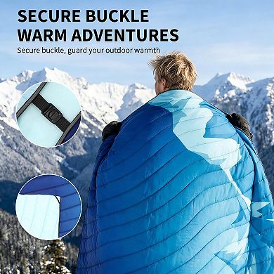 Waterproof Quilted Camping Blanket 79x55in Lightweight Packable Throw for Hiking Picnic Stadium