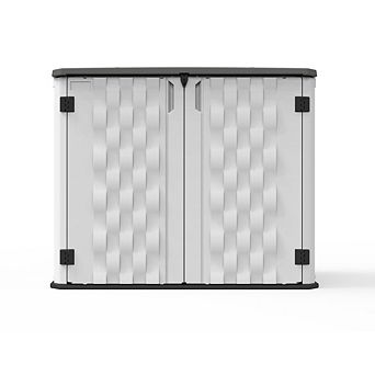35 Cu Ft Outdoor Resin Storage Box Waterproof Cabinet for Patio Tools, Generator, Lawn Mower