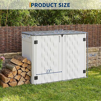 35 Cu Ft Outdoor Resin Storage Box Waterproof Cabinet for Patio Tools, Generator, Lawn Mower