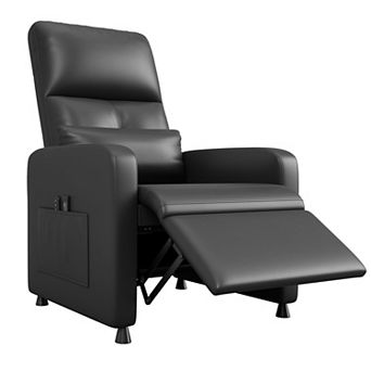 Game Room PU Leather Electric Recliner, Adjustable Power Reclining Chair with USB Port