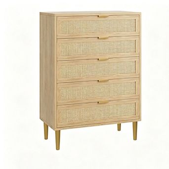 Modern Chest of Drawers with Gold Legs and Gold Handles