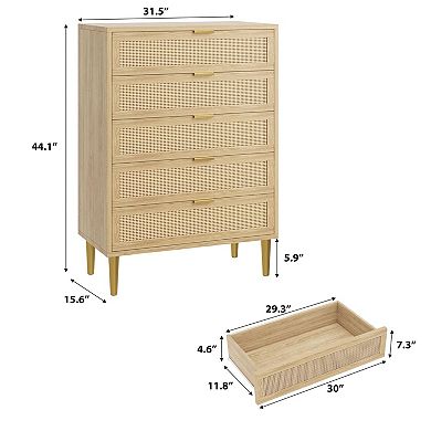 Modern Chest of Drawers with Gold Legs and Gold Handles