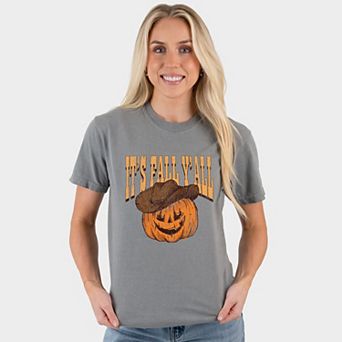 It's Fall Y'all Jack-O-Lantern - Women's Garment Dyed Graphic T-Shirt