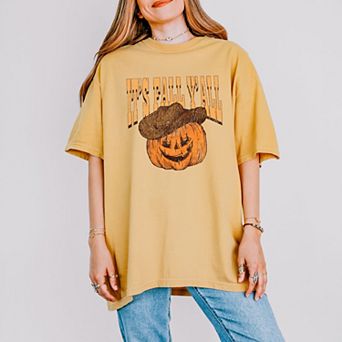 It's Fall Y'all Jack-O-Lantern - Women's Garment Dyed Graphic T-Shirt